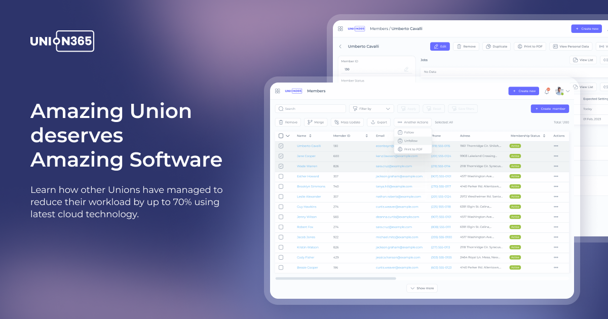 Union365 Union Management Software